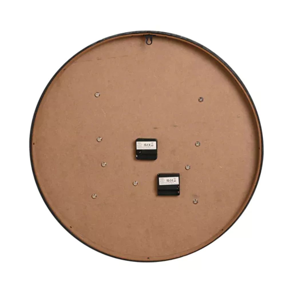 60cm Mirrored Wall Clock with Moving Gears by Widdop - Image 4