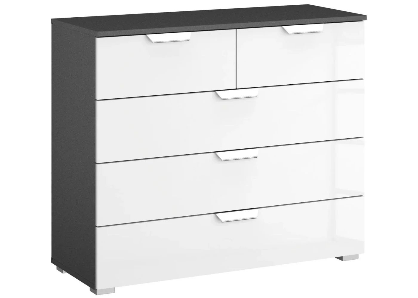 Aditio High Gloss White & Metallic Grey Bedroom Furniture Range by Rauch - Image 3
