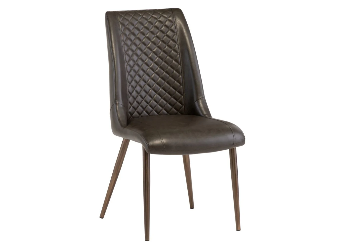 Ashgrove Furnishings  Adrano Dark Brown PU Dining Chair - Dining Chair in Dark Brown Colour