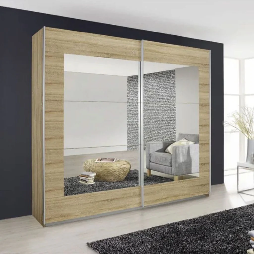 Alegro Sonoma Oak 2-Door Mirrored Sliding Wardrobe Range by Rauch