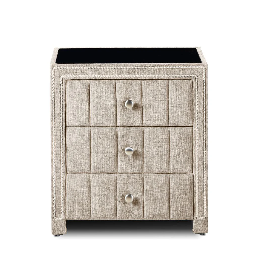 Amelia Beige 3 Drawer Bedside by Honey B - Image 2