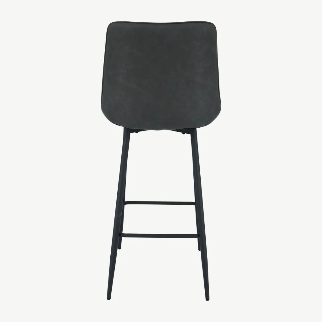 Pair of Anglia Charcoal PU Bar Stools by Balmoral - Image 4