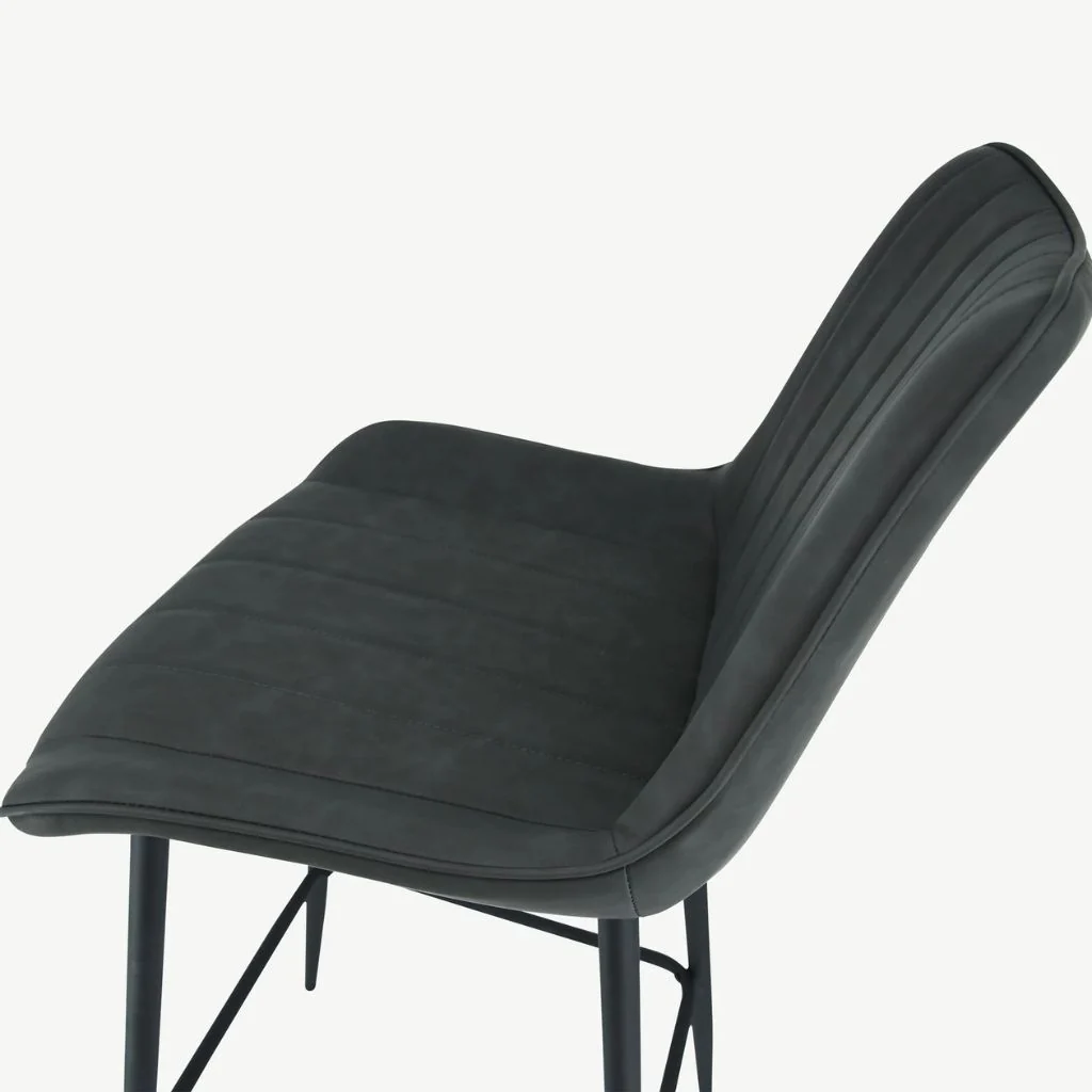 Pair of Anglia Charcoal PU Bar Stools by Balmoral - Image 5