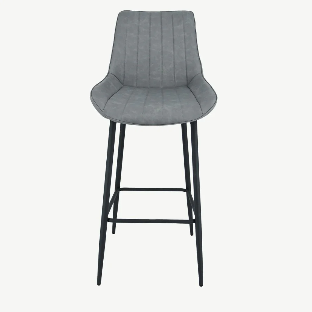 Pair of Anglia Light Grey PU Bar Stools by Balmoral - Image 2
