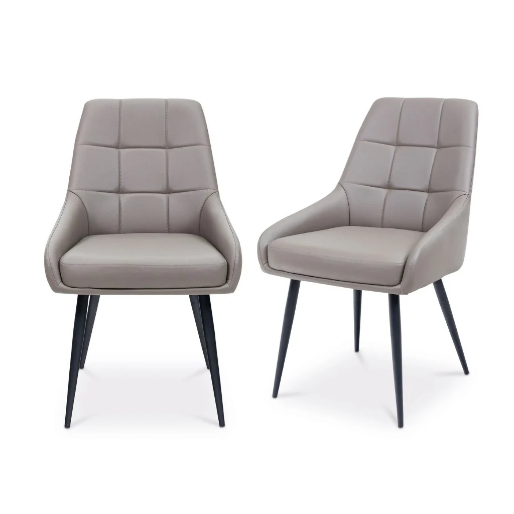 Avola Taupe Faux Leather Dining Chair - Image 3