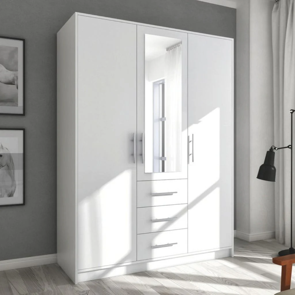 Bali 3 Door White Wardrobe by Brennans