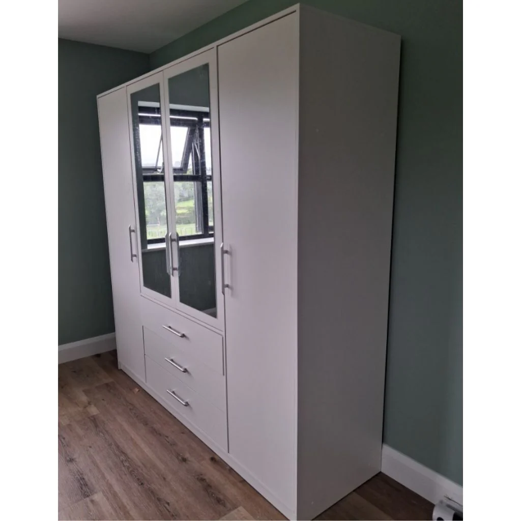 Bali 4 Door White Wardrobe by Brennans