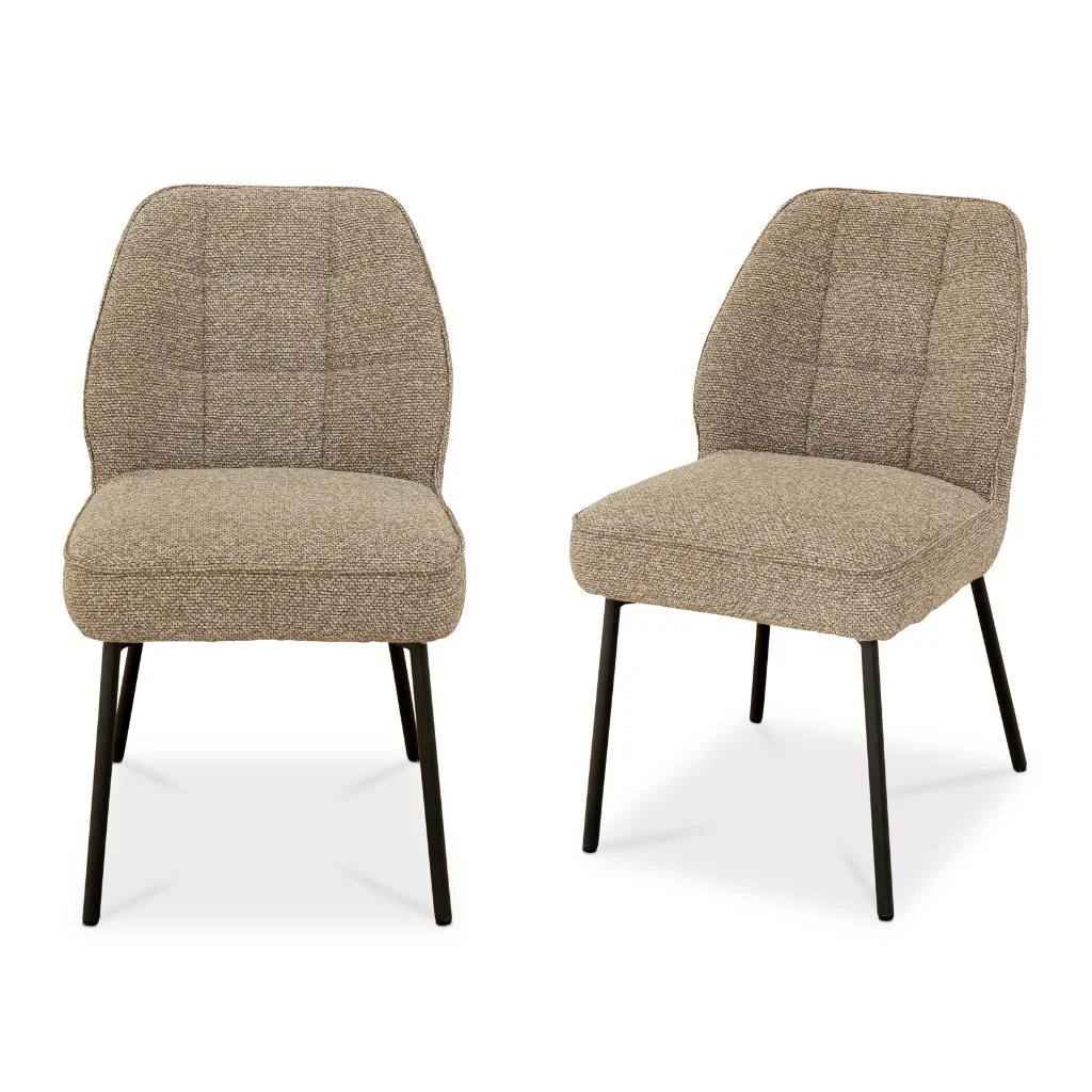 Banzi Mocha Fabric Dining Chair - Image 3