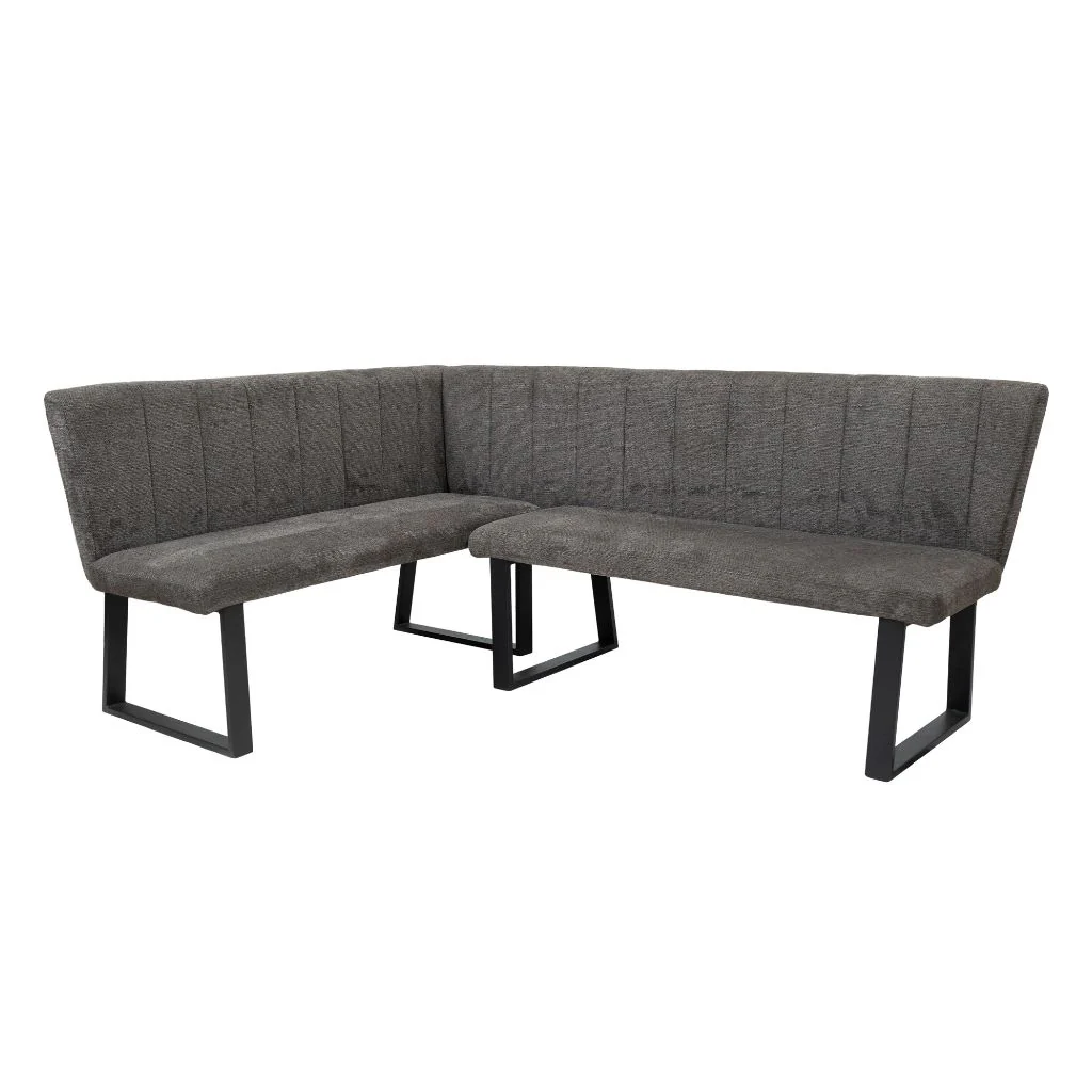 Bariello Charcoal Fabric Corner Bench