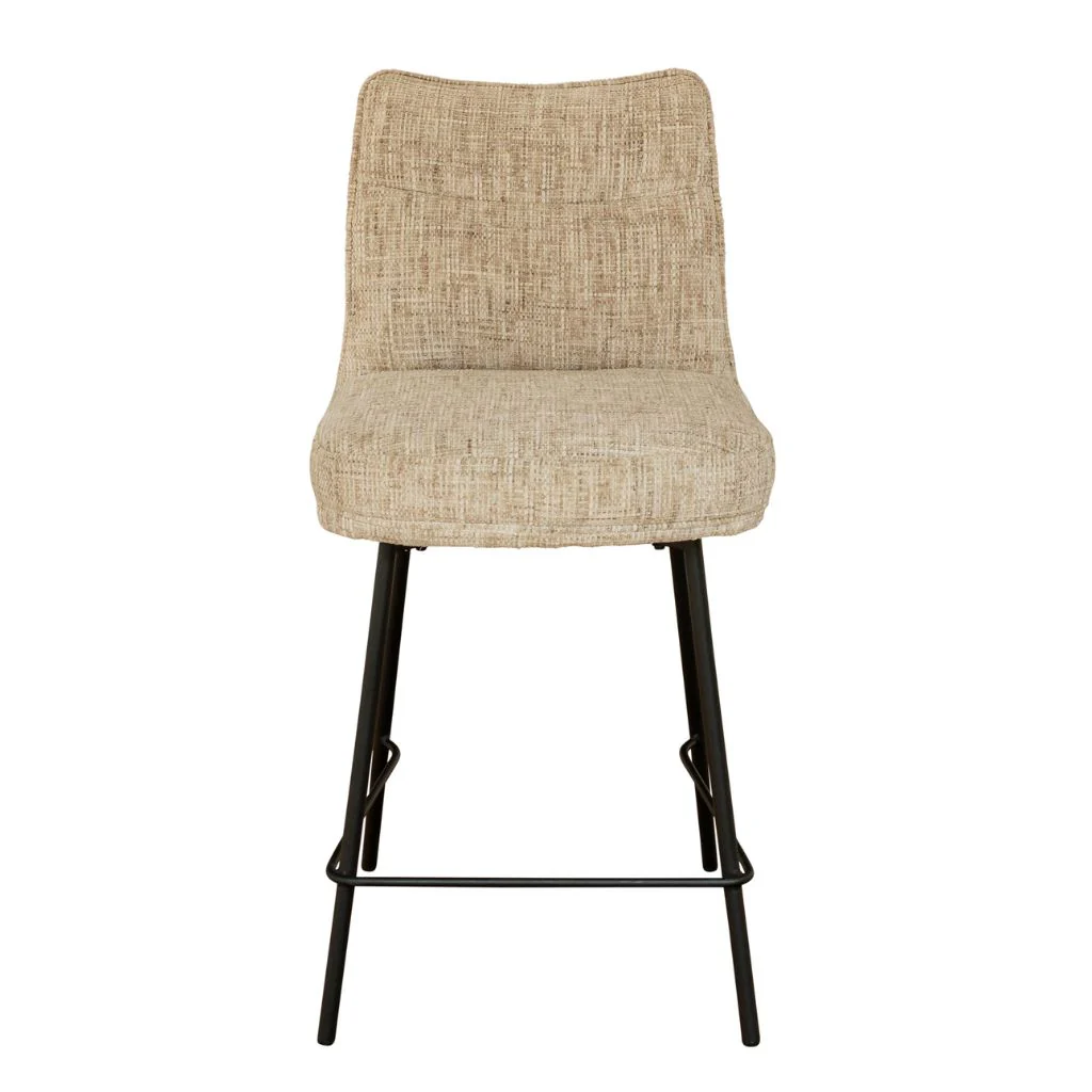 Belforte Oatmeal Fabric Counter Stool - Image 2