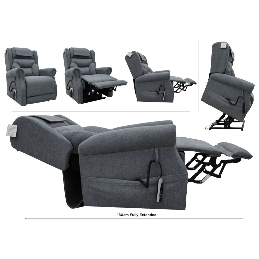 Berkshire Steel Grey Dual Motor Lift and Tilt Chair by Annaghmore - Image 2