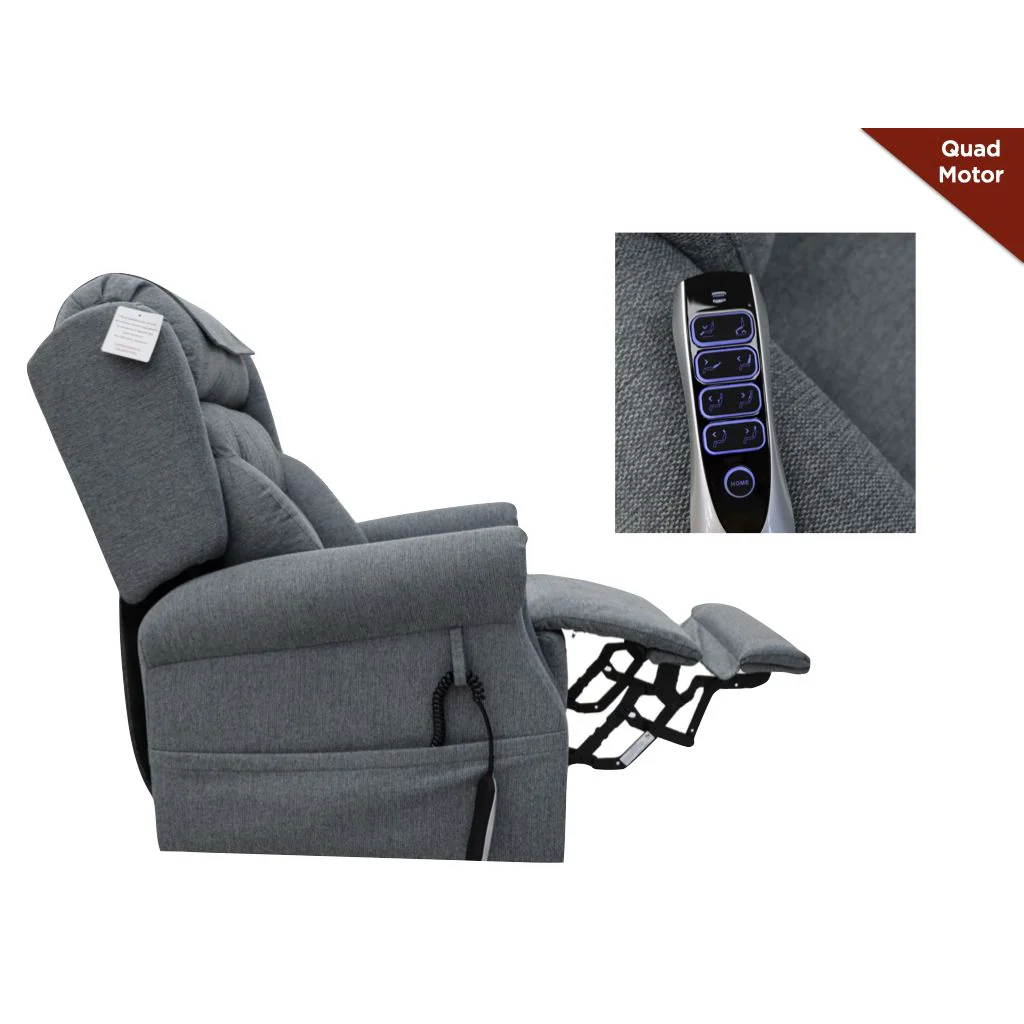 Berkshire Steel Grey Quad Motor Lift and Tilt Chair by Annaghmore - Image 2