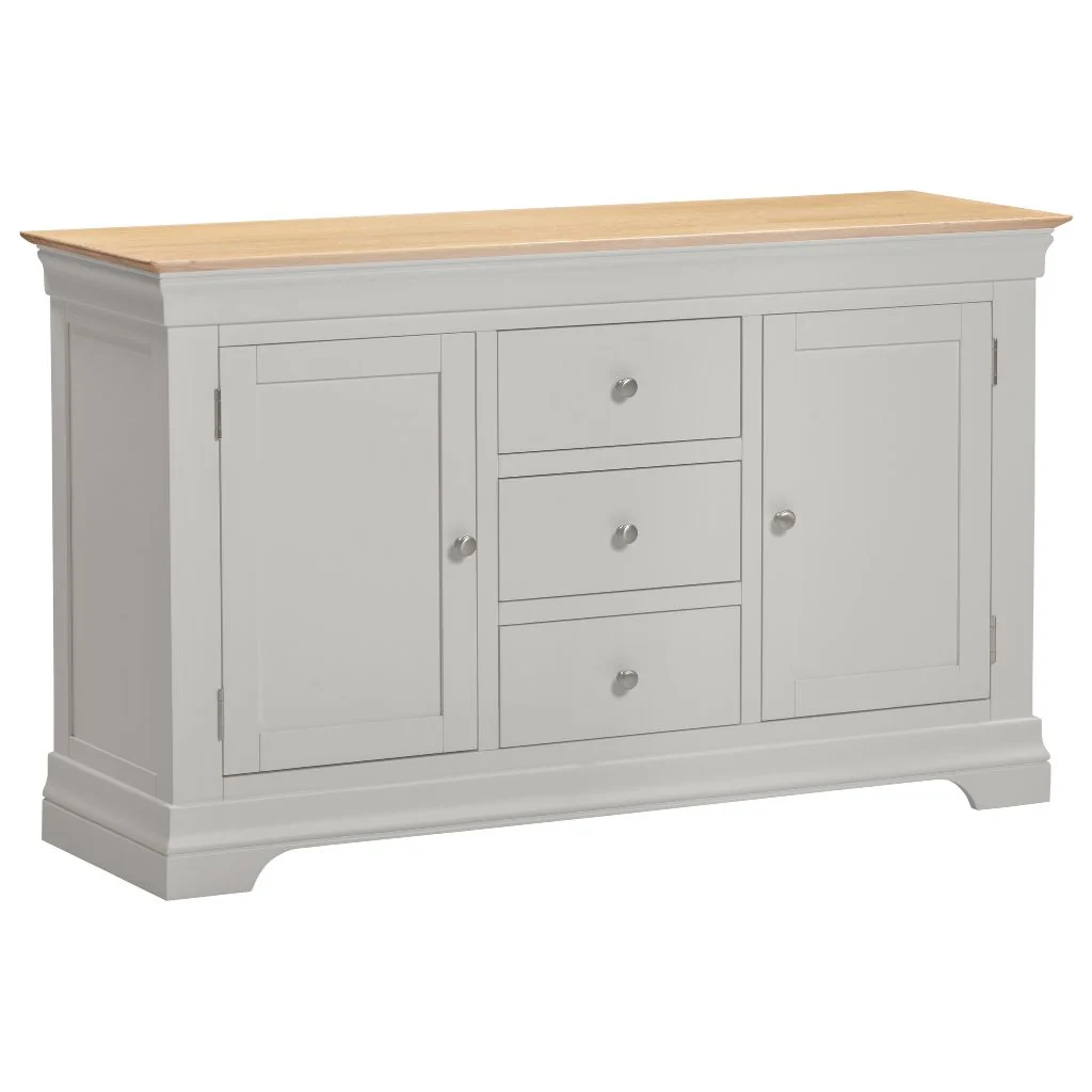 Bordeaux Pebble Grey 2 Door 3 Drawer Sideboard by Wholesale