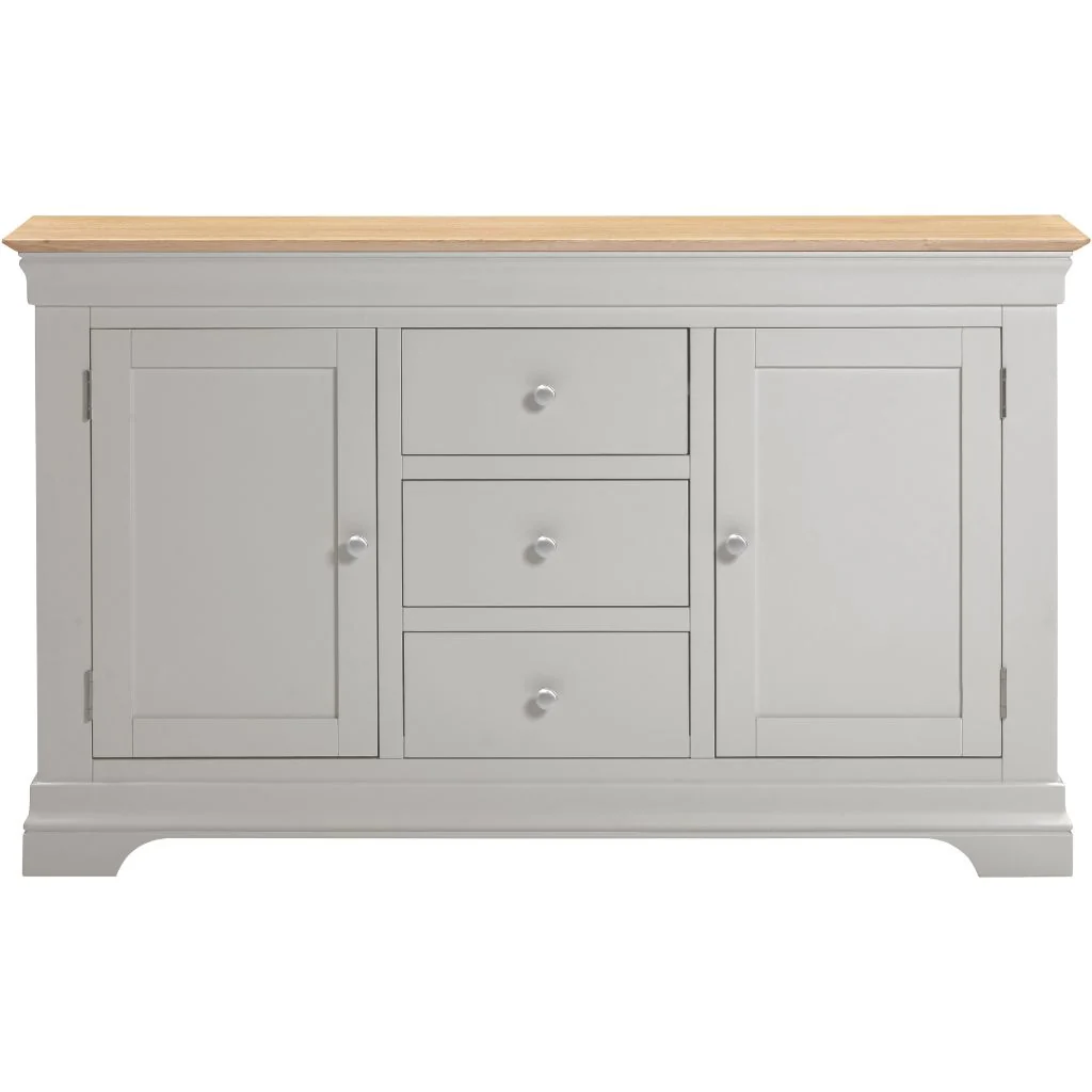 Bordeaux Pebble Grey 2 Door 3 Drawer Sideboard by Wholesale - Image 2
