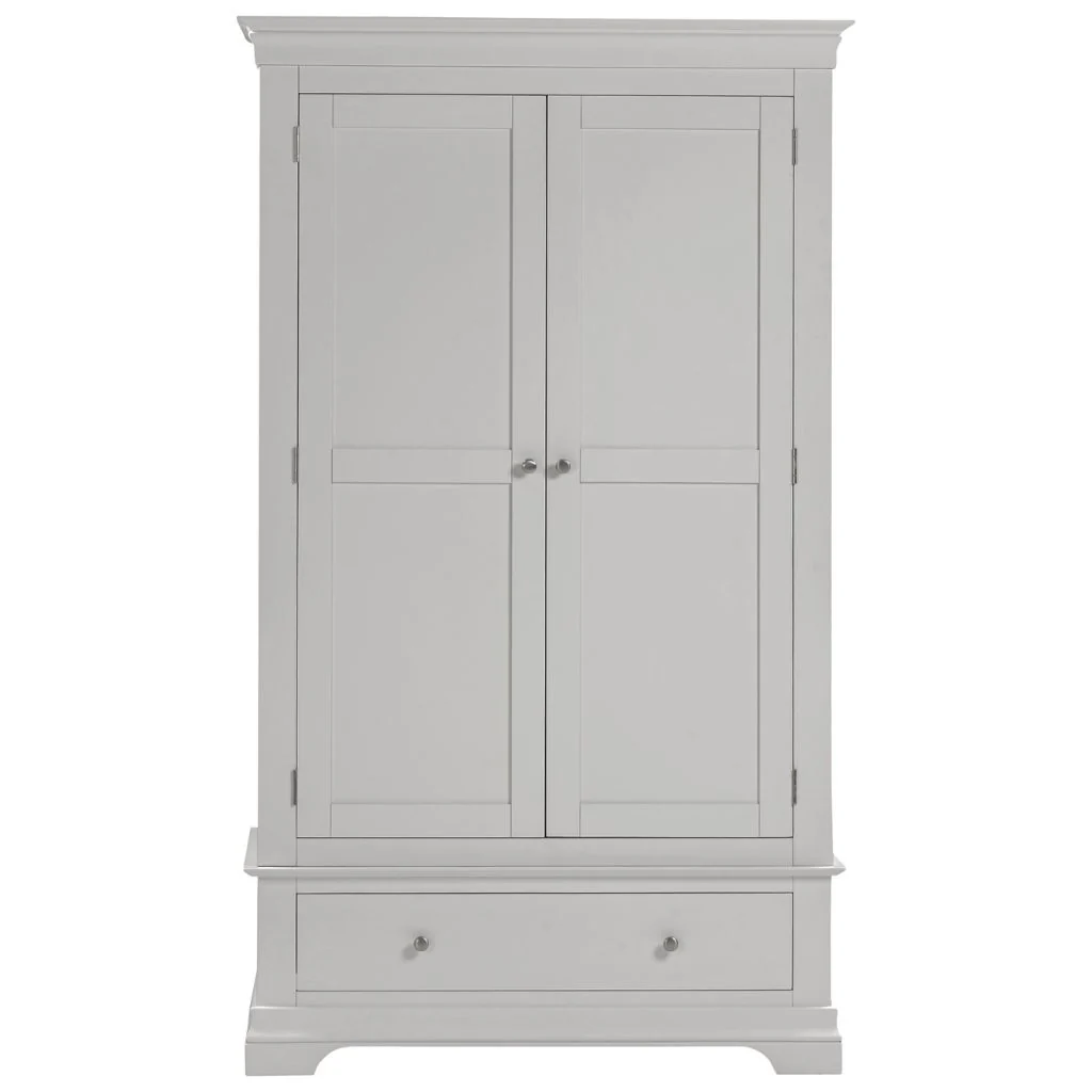 Bordeaux Pebble Grey 2 Door Wardrobe by Wholesale - Image 2