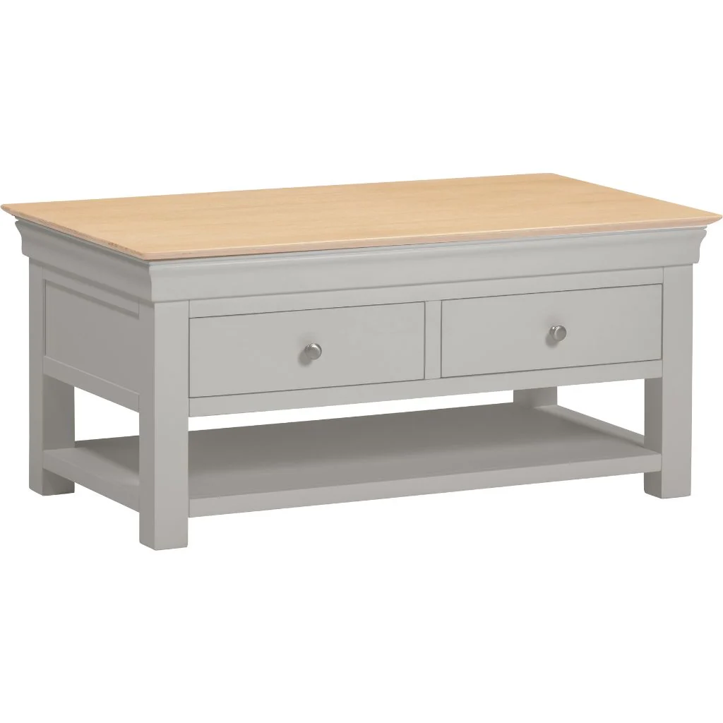Bordeaux Pebble Grey 2 Drawer Coffee Table by Wholesale