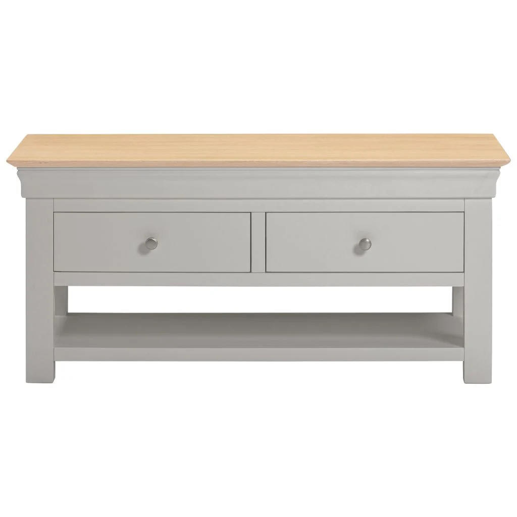 Bordeaux Pebble Grey 2 Drawer Coffee Table by Wholesale - Image 4