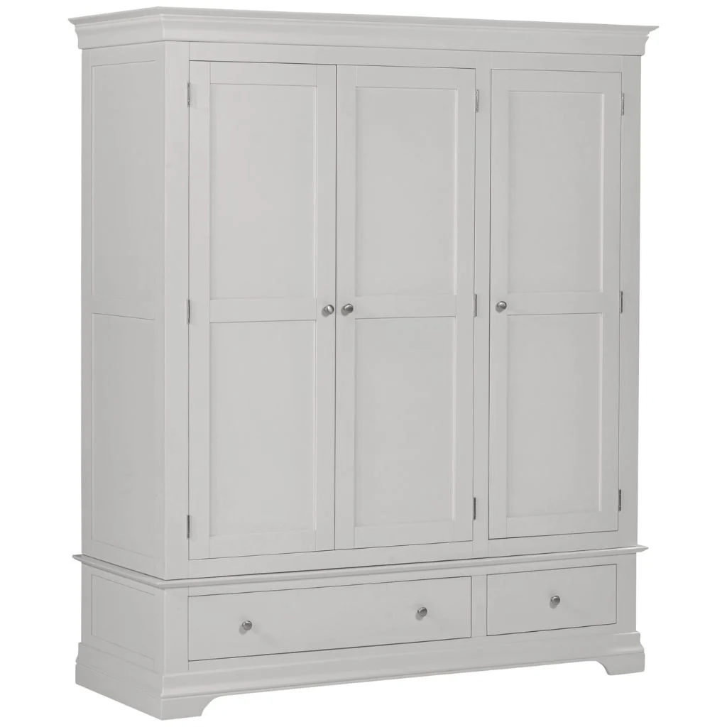 Bordeaux Pebble Grey 3 Door Wardrobe by Wholesale