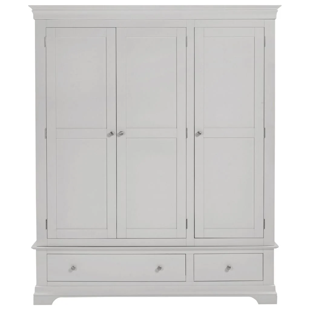 Bordeaux Pebble Grey 3 Door Wardrobe by Wholesale - Image 2