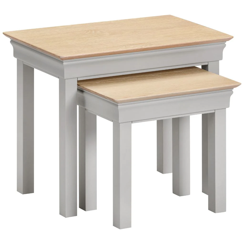 Bordeaux Pebble Grey Nest of 2 Tables by Wholesale