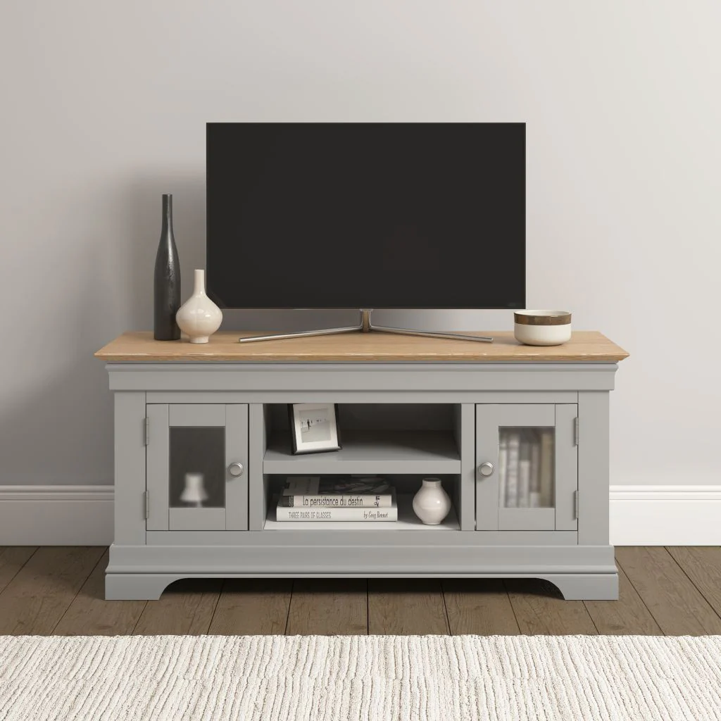 Bordeaux Pebble Grey Small TV Unit by Wholesale - Image 2