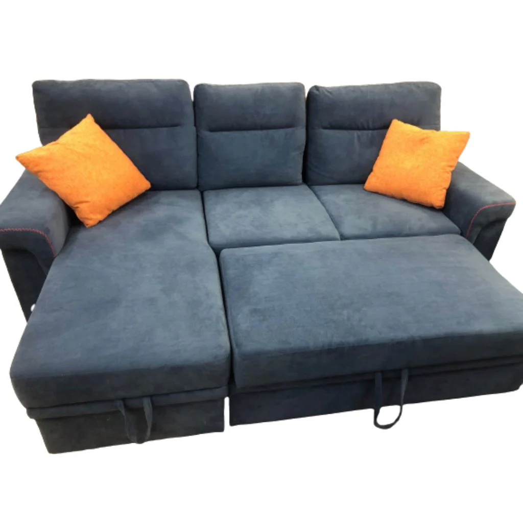 Boston Navy Corner Sofabed by Brennans - Image 3