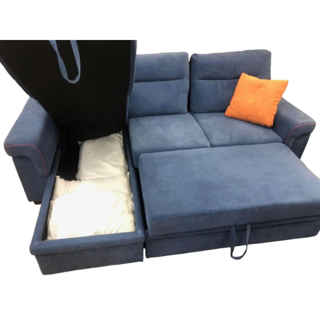 Boston Navy Corner Sofabed by Brennans - Image 4
