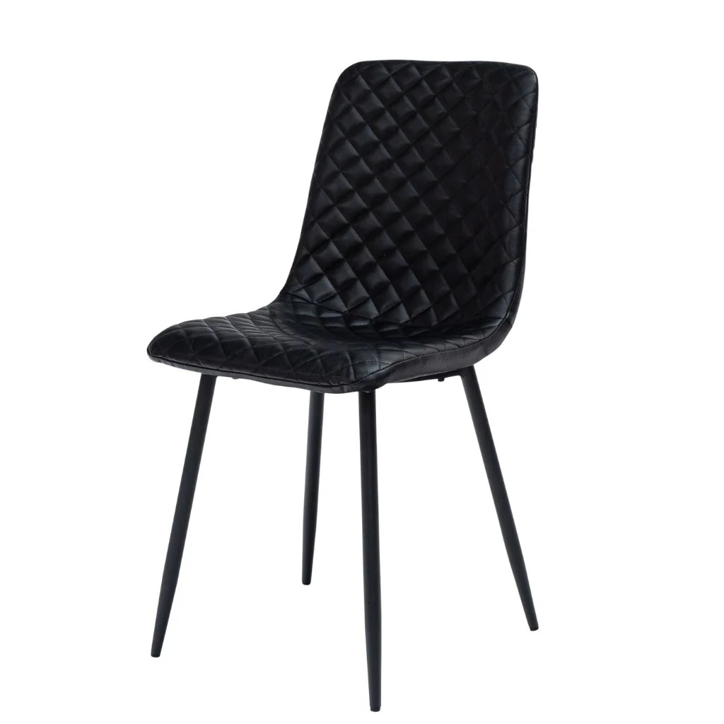 Box of 4 Black PU Dining Chairs - Image 2