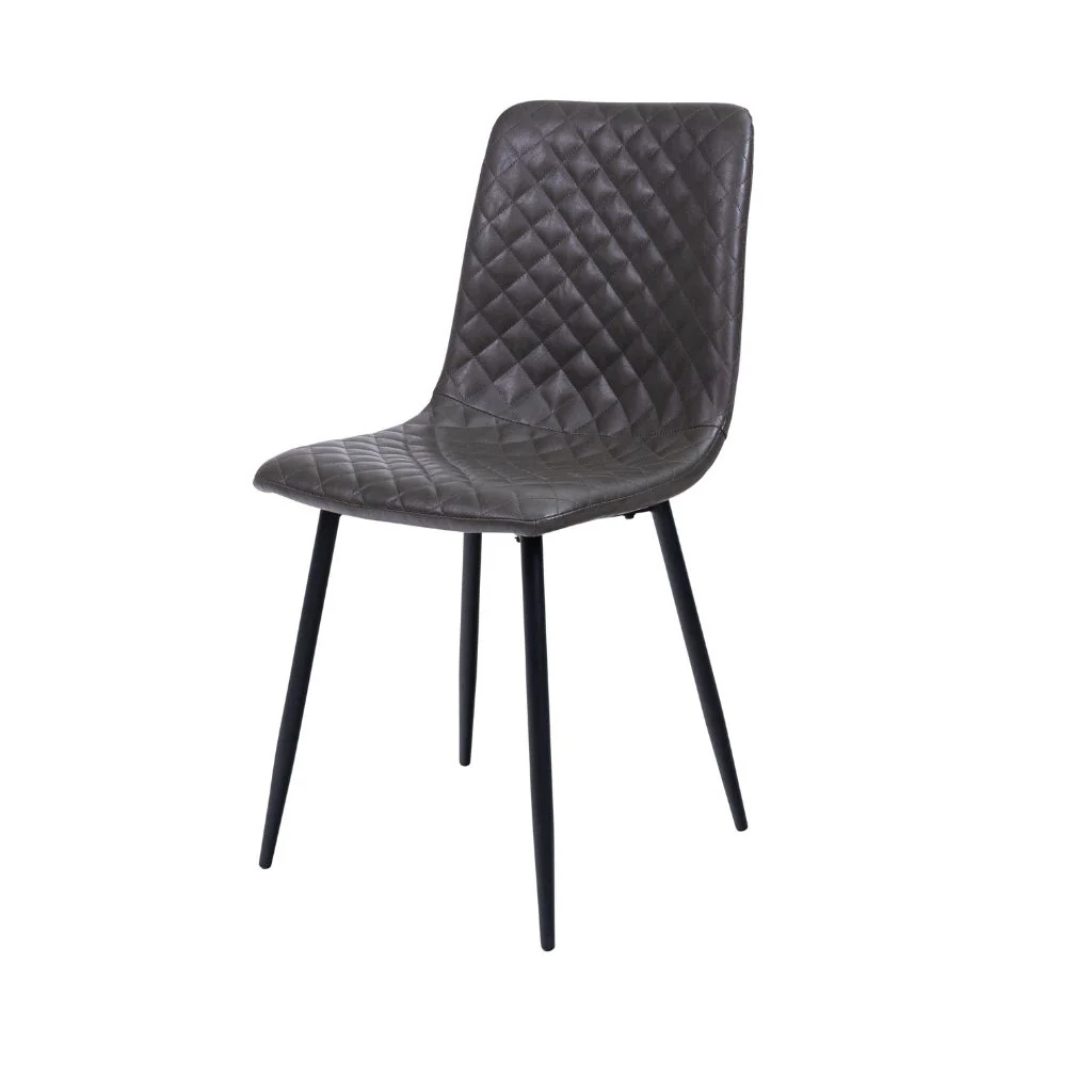 Box of 4 Grey PU Dining Chairs - Image 2
