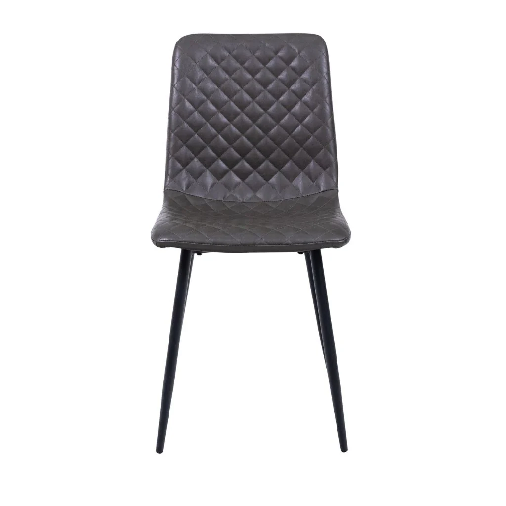 Box of 4 Grey PU Dining Chairs - Image 3