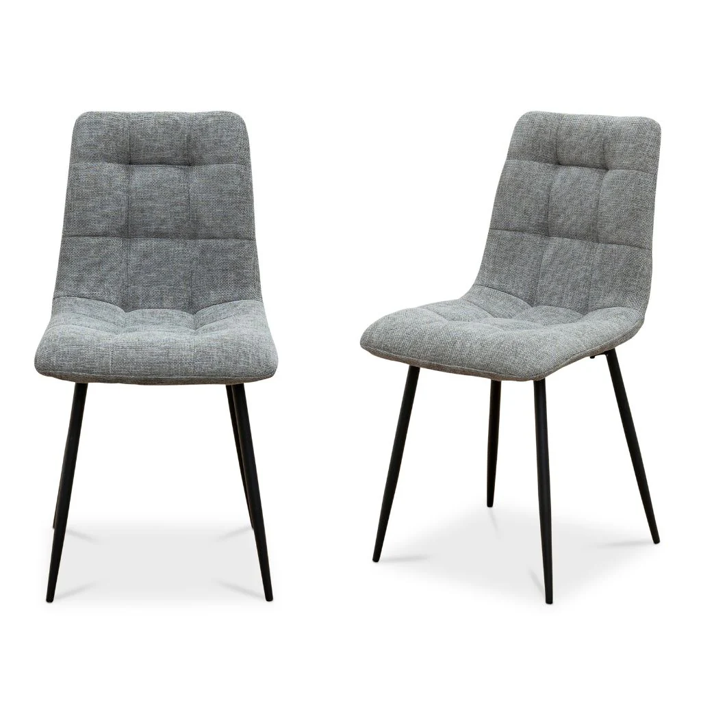 Box of 4 Nereto Grey Fabric Dining Chairs - Image 4