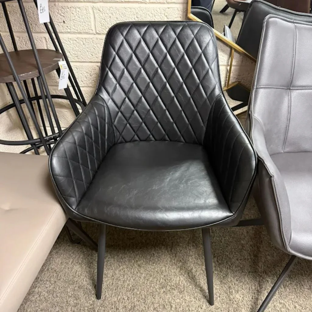 Box of 4 Primo Black PU Dining Chairs - Image 2