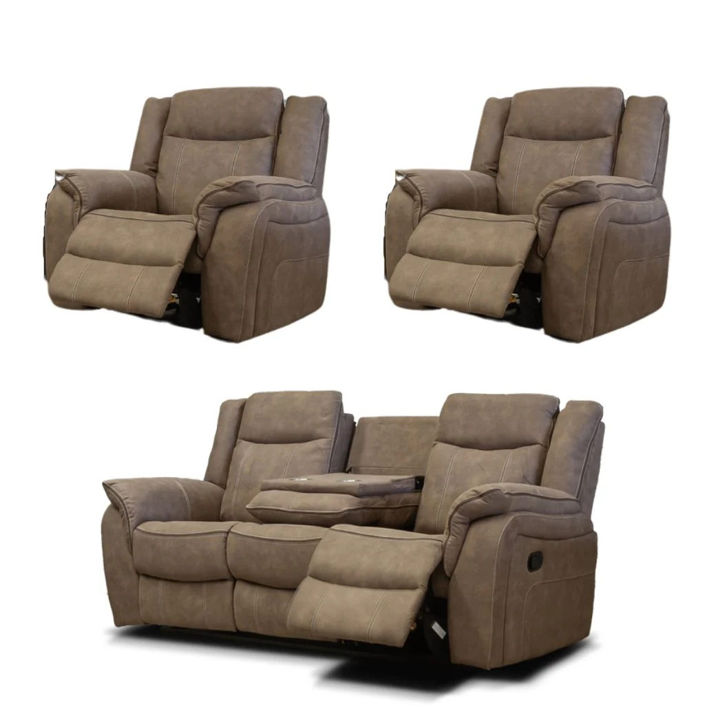 Brooklyn Hazel 3 w/Console + 1 + 1 Sofa Set by SofaHouse
