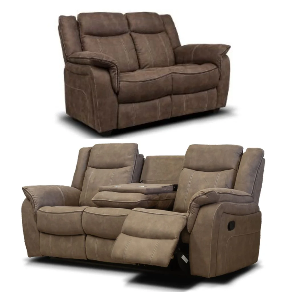 Brooklyn Hazel 3 w/Console + 2 Sofa Set by SofaHouse