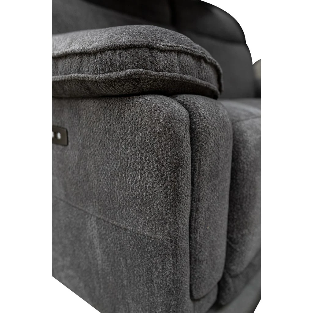 Cadeo Charcoal Electric Reclining Sofa Range - Image 3
