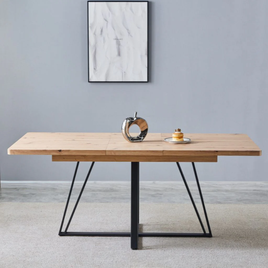 Callington 1.4m Extending Dining Table + 6 Redmond Tan Chairs by Annaghmore - Image 2