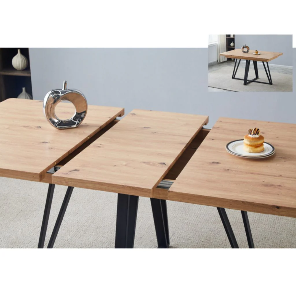 Callington 1.4m Extending Dining Table + 6 Redmond Tan Chairs by Annaghmore - Image 3