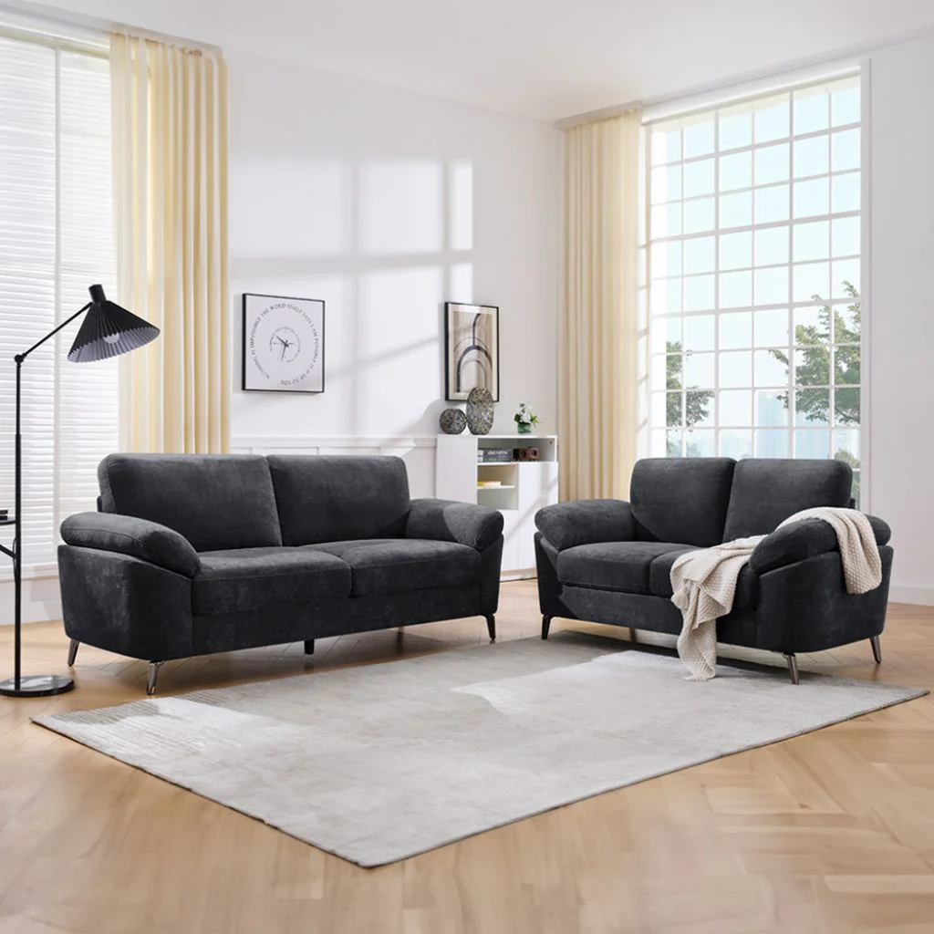 Camden Black 3+2 Sofa Set by Derrys