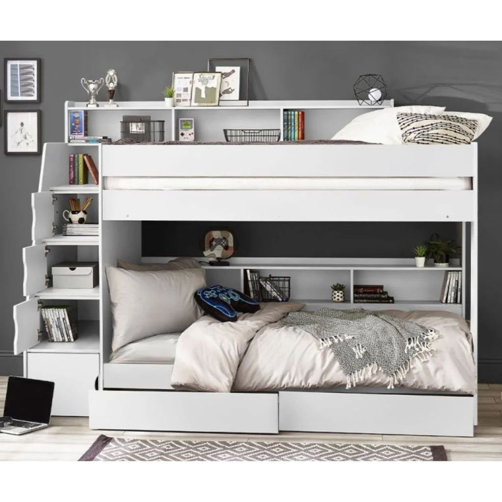 White Camelot Staircase Bunk by Julian Bowen