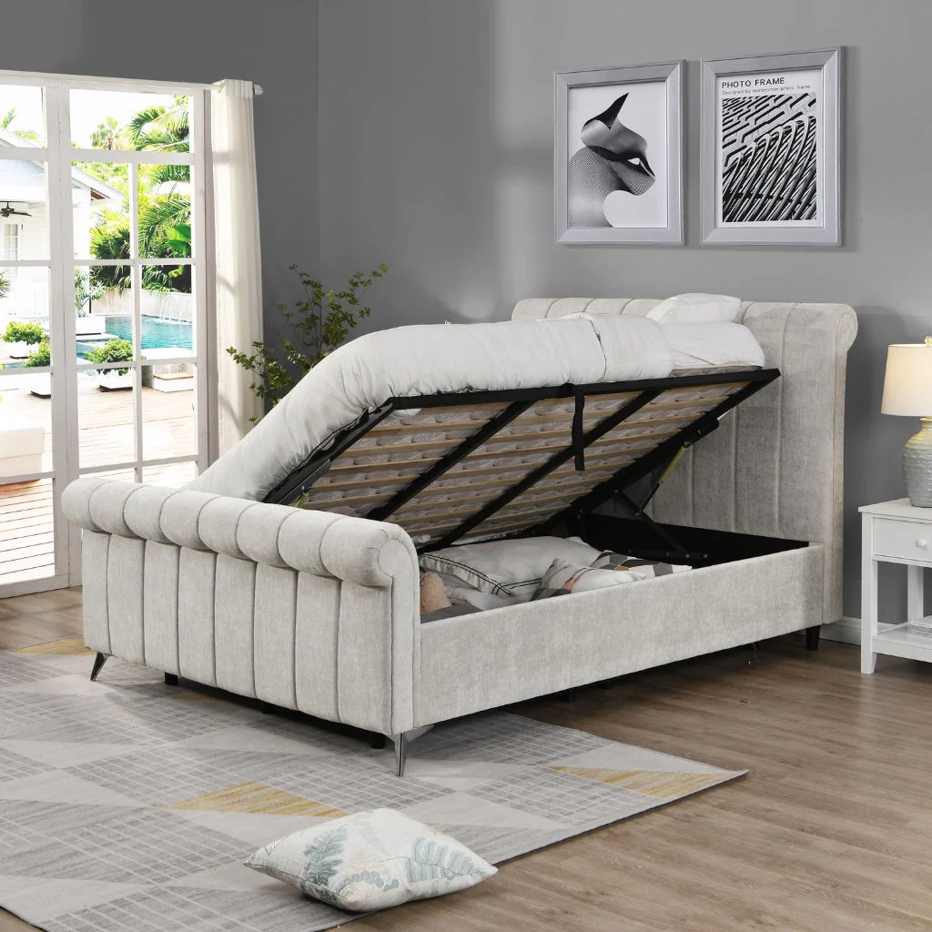 Carlow Beige 5ft Storage Bedframe by GIE - Image 4