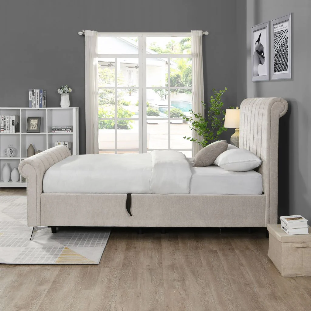 Carlow Beige 5ft Storage Bedframe by GIE - Image 5