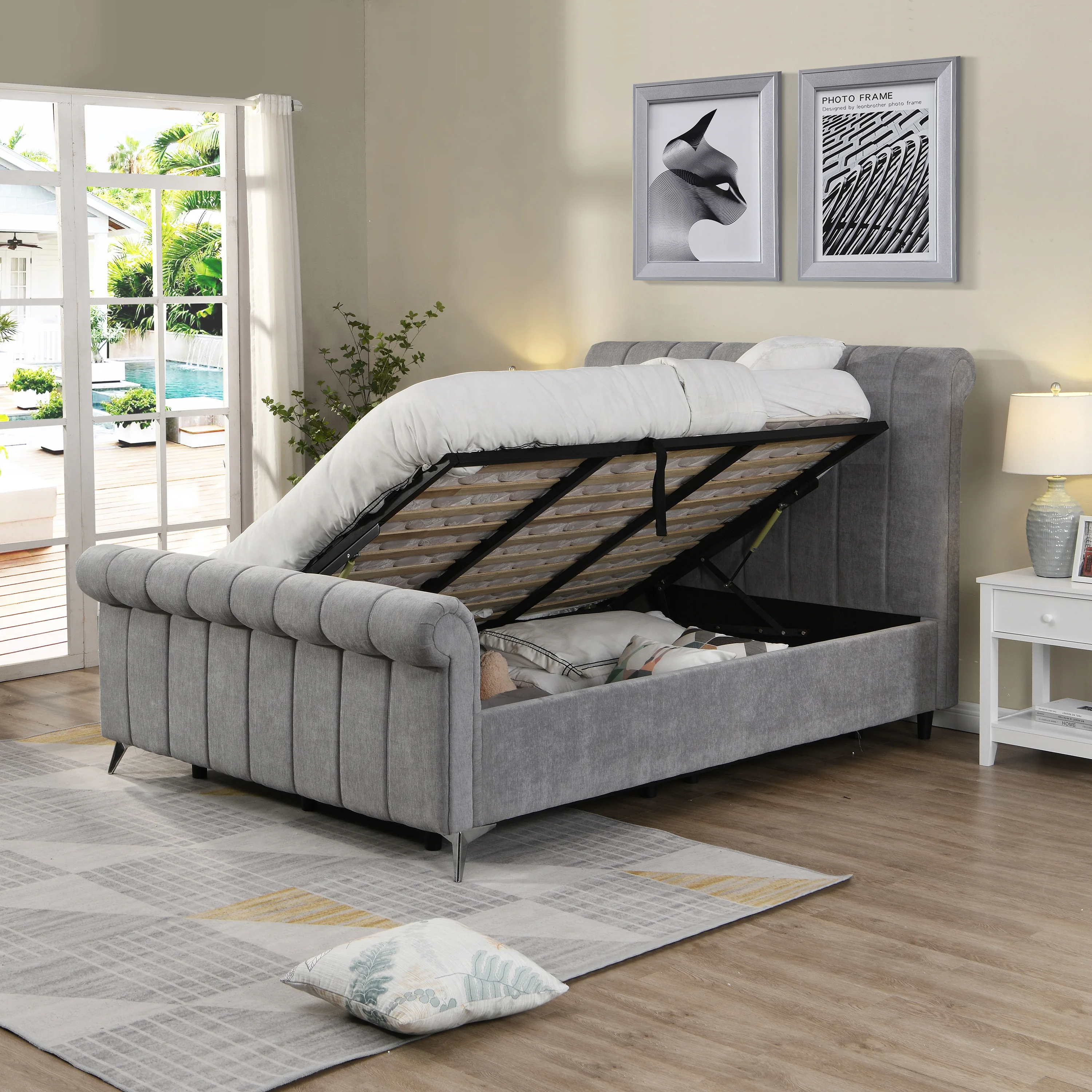 Carlow Grey 4ft 6 Storage Bedframe by GIE - Image 5