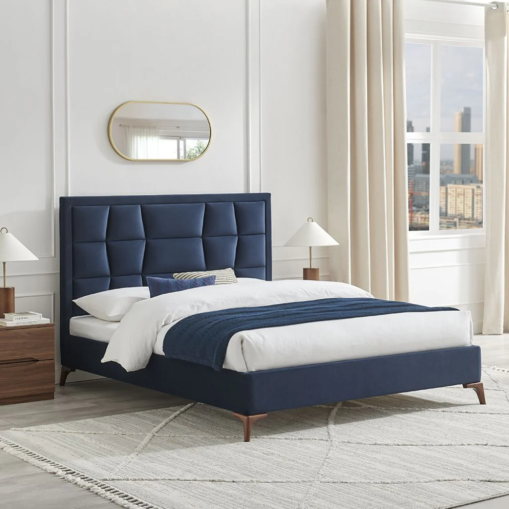 Carmen Navy Blue Bedframe Range by Limelight