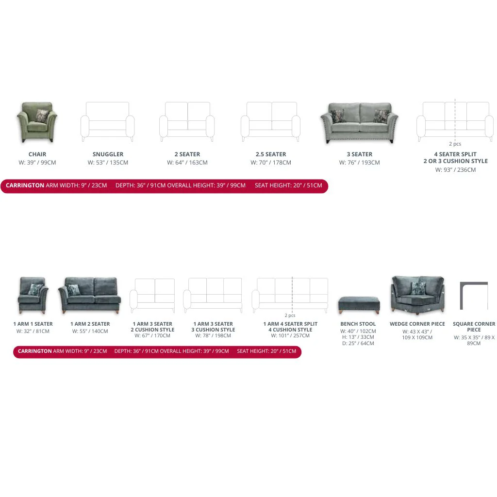 Carrington Sofa Range by Red Rose - Image 4