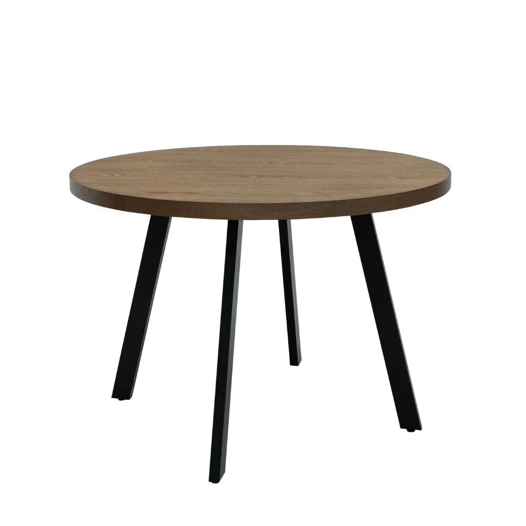 Cedar 1.1m Round Dining Table + 4 Tan Chairs - Image 2