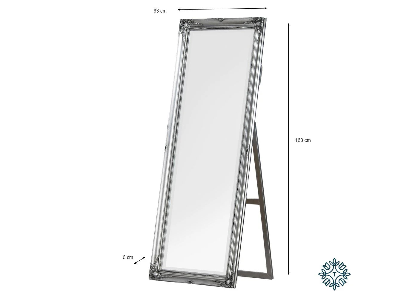 Chateau Wide Cheval Mirror in Champagne by Tara Lane - Image 5