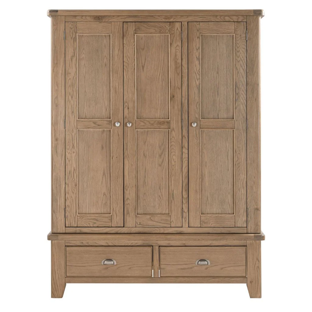 Chatsworth Oak 3 Door Wardrobe by Balmoral - Image 3