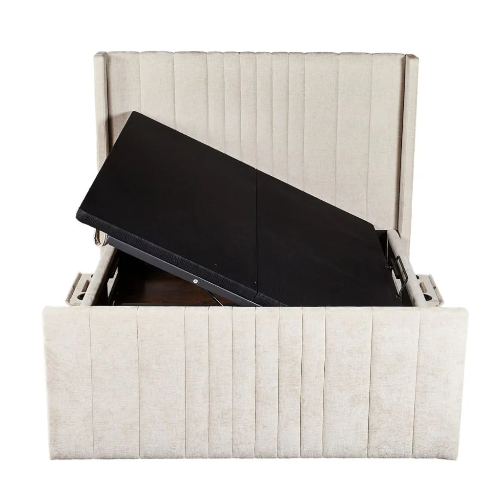 Clara Beige Side Opening Ottoman Bedframe by Honey B - Image 4