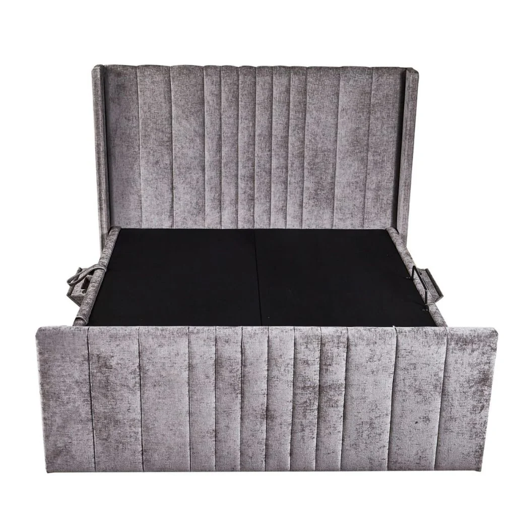 Clara Grey Side Opening Ottoman Bedframe by Honey B
