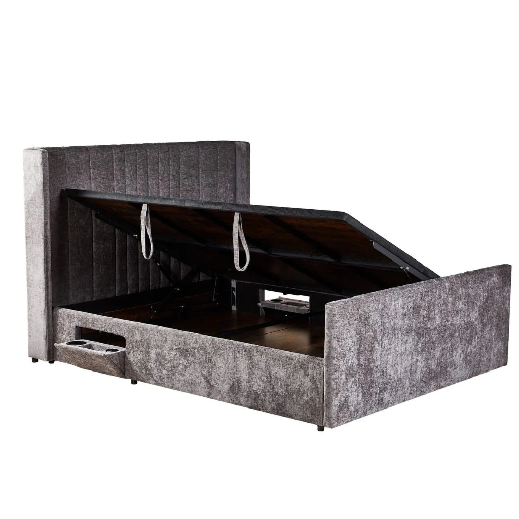 Clara Grey Side Opening Ottoman Bedframe by Honey B - Image 2